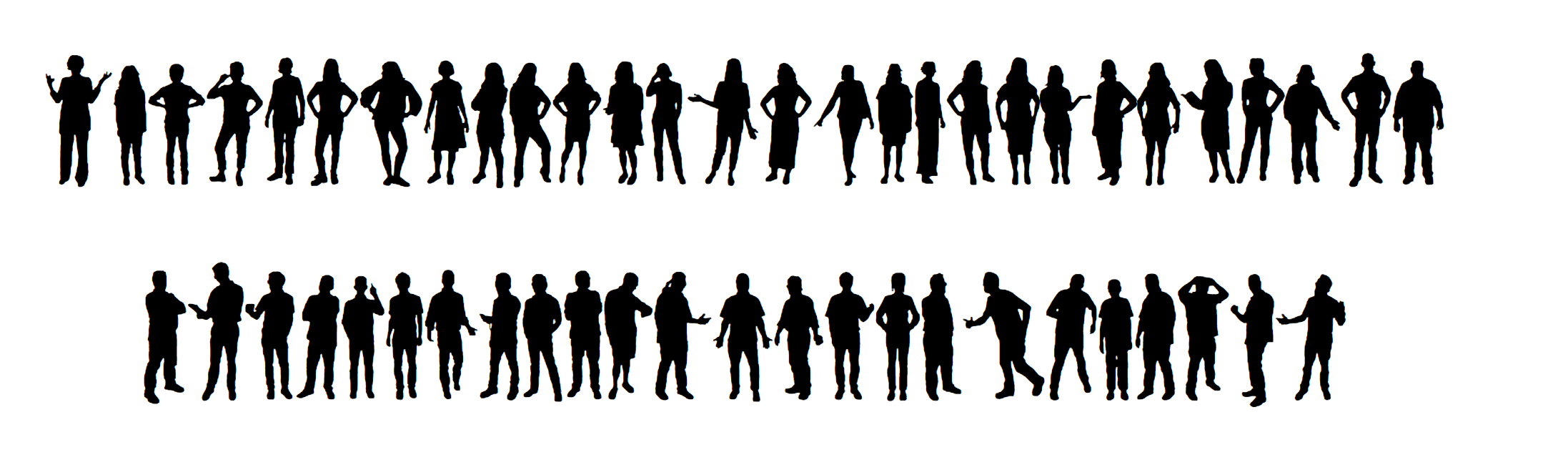 selection of silhouettes of people