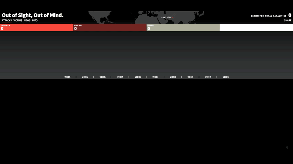 animation representing drone strikes